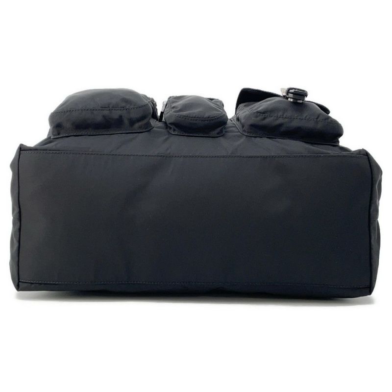 プラダ ショルダーバッグ 三角ロゴ ナイロン レザー PRADA ハンドバッグ 黒