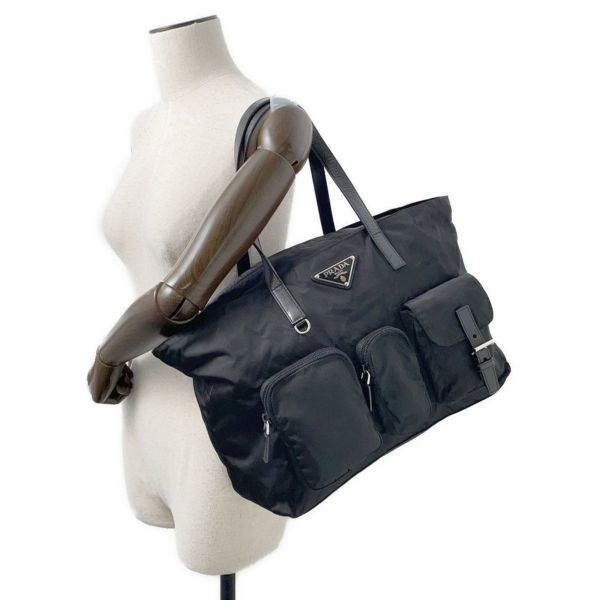 プラダ ショルダーバッグ 三角ロゴ ナイロン レザー PRADA ハンドバッグ 黒