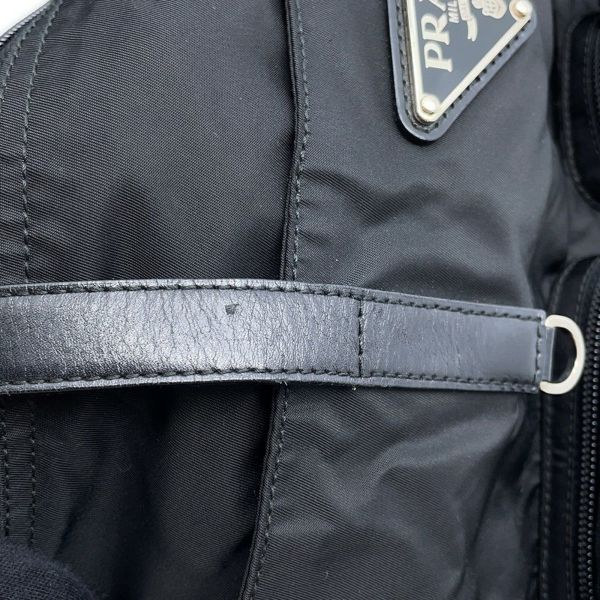 プラダ ショルダーバッグ 三角ロゴ ナイロン レザー PRADA ハンドバッグ 黒
