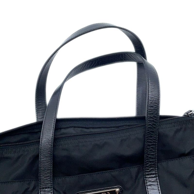 プラダ ショルダーバッグ 三角ロゴ ナイロン レザー PRADA ハンドバッグ 黒