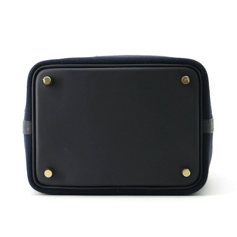 エルメス ハンドバッグ ピコタンロックPM カーゴ ブルーマリン/ブラック/ゴールド金具 トワルアッシュ/スイフト U刻印 黒