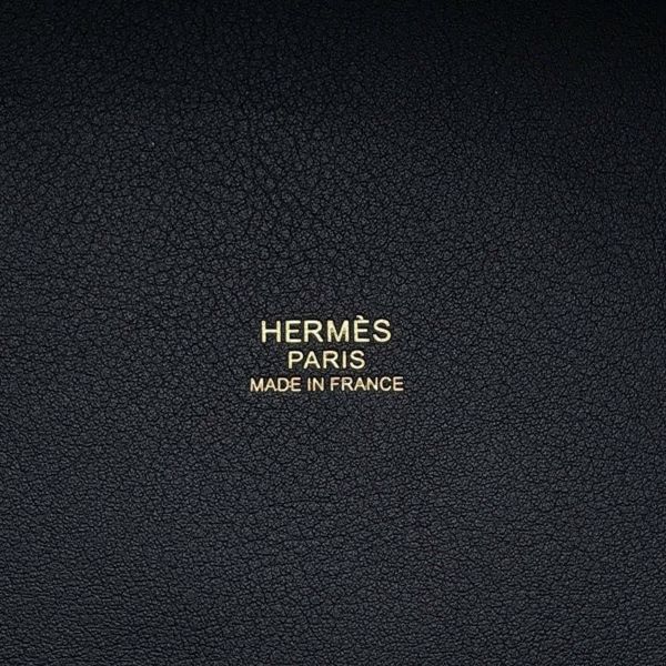 エルメス ハンドバッグ ピコタンロックPM カーゴ ブルーマリン/ブラック/ゴールド金具 トワルアッシュ/スイフト U刻印 黒