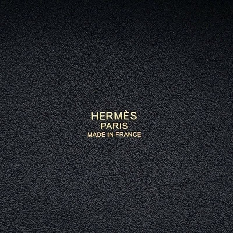 エルメス ハンドバッグ ピコタンロックPM カーゴ ブルーマリン/ブラック/ゴールド金具 トワルアッシュ/スイフト U刻印 黒