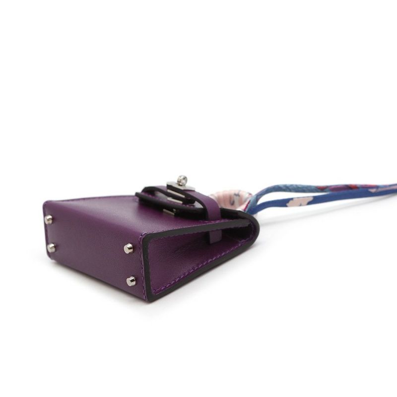 エルメス バッグチャーム ケリートゥイリー アネモネ/シルバー金具 タデラクト U刻印 HERMES チャーム