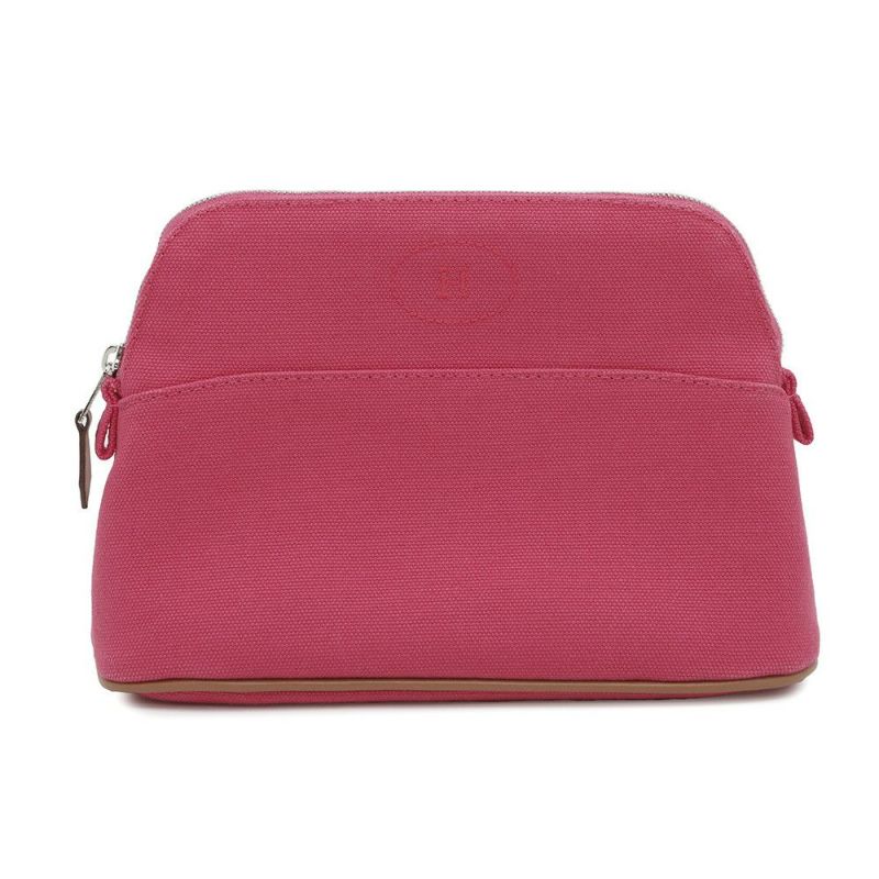 エルメス ポーチ ボリードポーチ ミニ ハイビスカス/シルバー金具 キャンバス HERMES 小物入れ