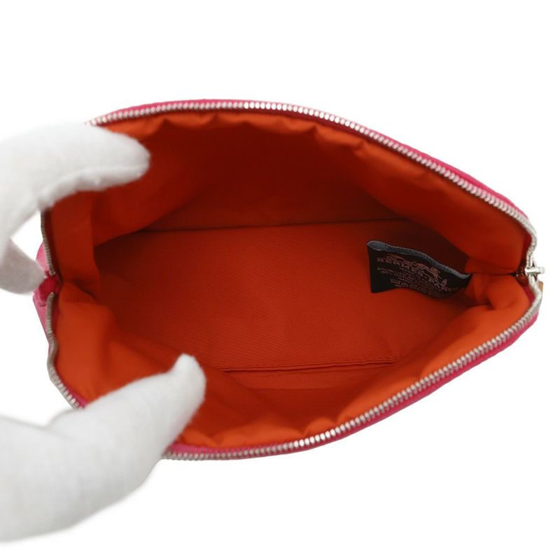 エルメス ポーチ ボリードポーチ ミニ ハイビスカス/シルバー金具 キャンバス HERMES 小物入れ