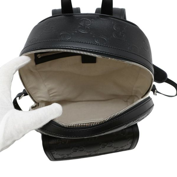 グッチ リュック GGエンボス バックパック レザー 658579 GUCCI リュックサック 黒