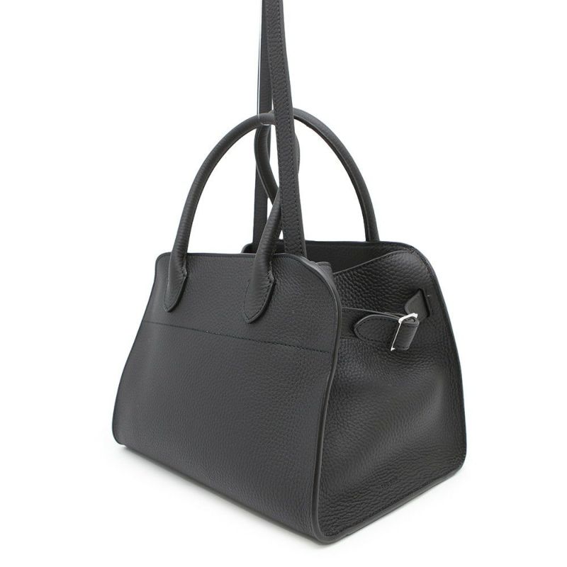 ザ ロウ ハンドバッグ ソフトマルゴー10 SOFT MARGAUX レザー W1190 L133 THE ROW ショルダーバッグ 黒