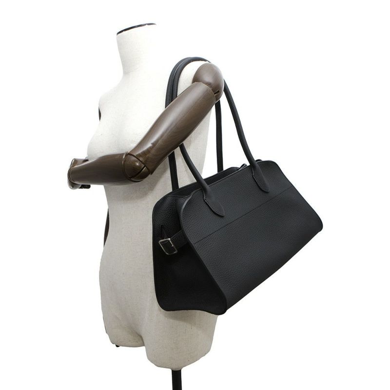 ザ ロウ トートバッグ マルゴー12 レザー W1712 L133 THE ROW ショルダーバッグ 黒