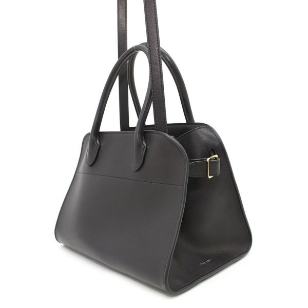 ザ ロウ ハンドバッグ マルゴー10 レザー W1190 L72 THE ROW 2wayショルダーバッグ 黒