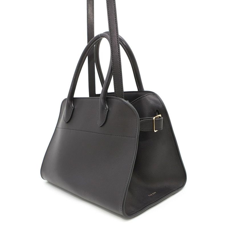 ザ ロウ ハンドバッグ マルゴー10 レザー W1190 L72 THE ROW 2wayショルダーバッグ 黒