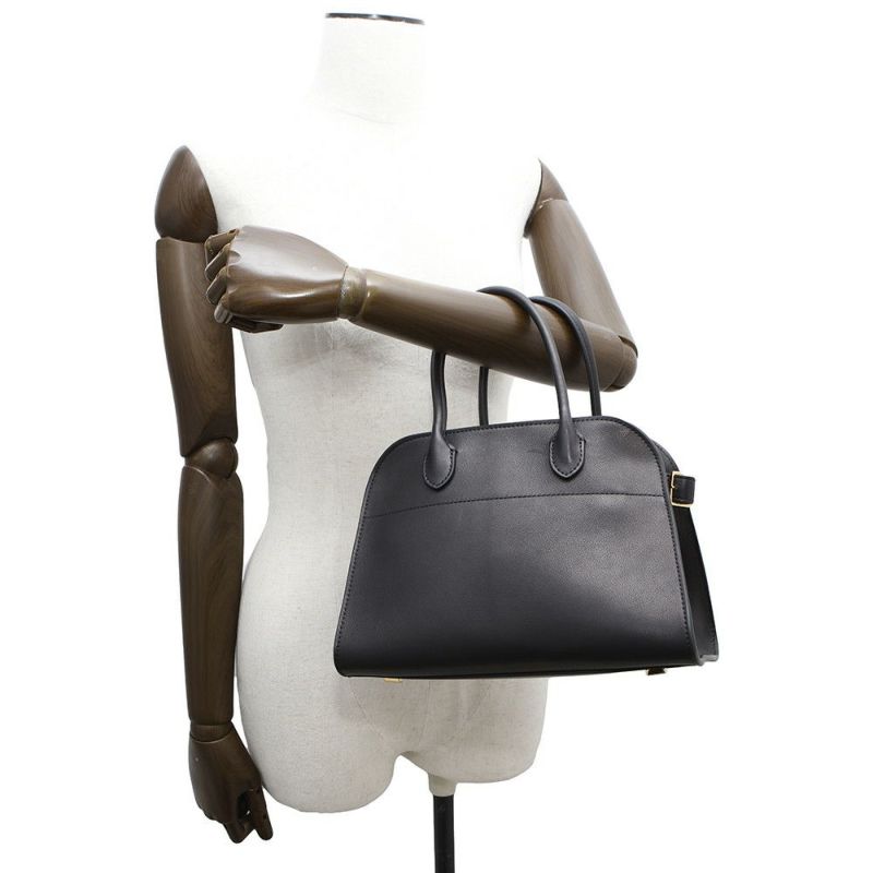 ザ ロウ ハンドバッグ マルゴー10 レザー W1190 L72 THE ROW 2wayショルダーバッグ 黒