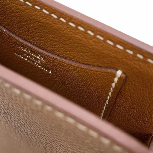 エルメス フォンケース アカ ボックス ゴールド/シルバー金具 ヴォーエプソン B刻印 HERMES スマホホルダー