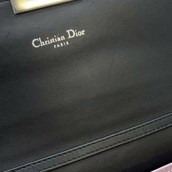 クリスチャン・ディオール チェーンウォレット スパンコール レザー Christian Dior 財布 黒