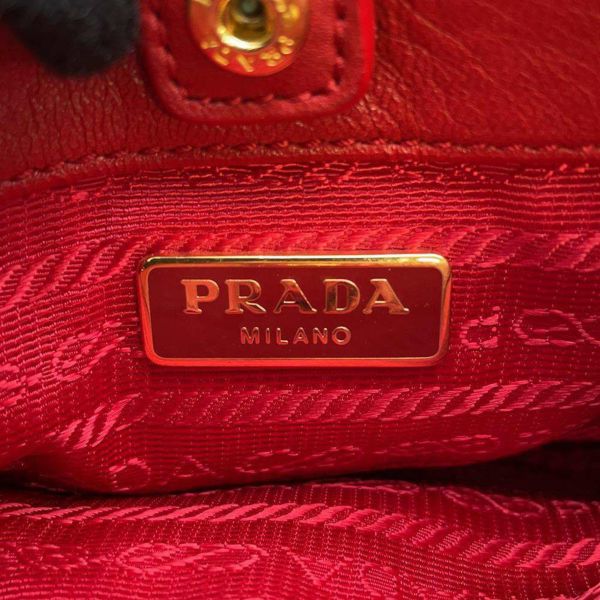 プラダ ハンドバッグ ギャザー ロゴ レザー BN2096 PRADA 2way