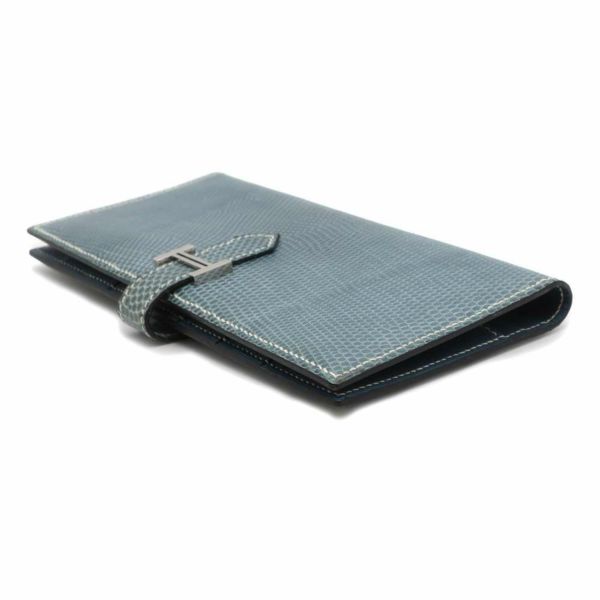 エルメス 長財布 ベアンクラシック ブルージーン/シルバー金具
