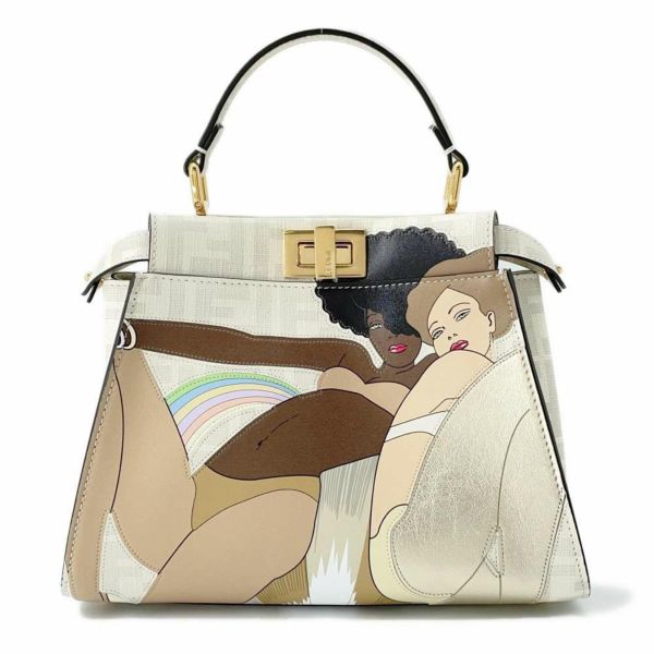 フェンディ ハンドバッグ ミニ ピーカブー ディスコ ダンス レザー 8BN244 FENDI 2way