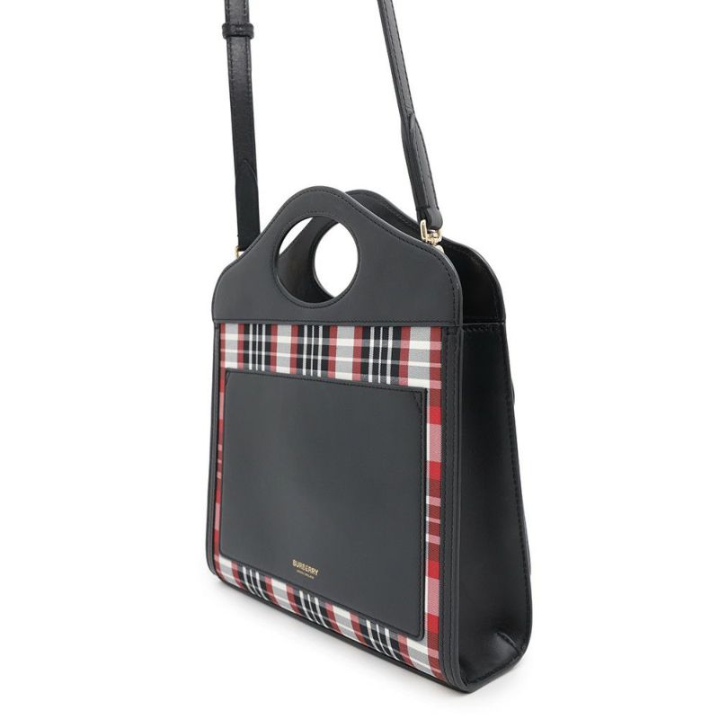 バーバリー ハンドバッグ ポケットバッグ レザー ナイロン 8035841 BURBERRY 2wayショルダーバッグ 黒