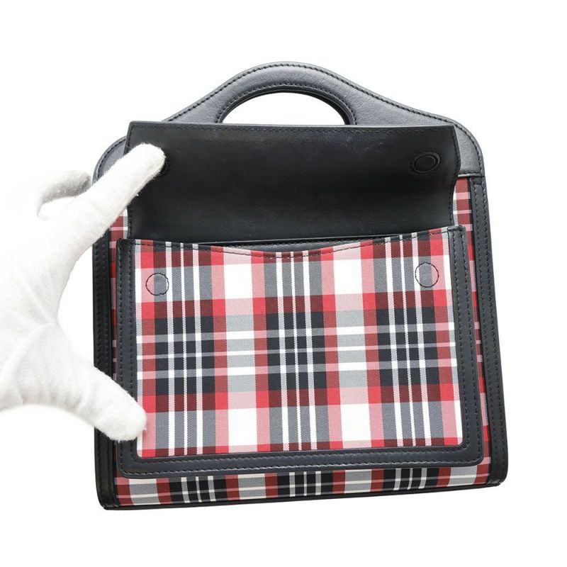 バーバリー ハンドバッグ ポケットバッグ レザー ナイロン 8035841 BURBERRY 2wayショルダーバッグ 黒
