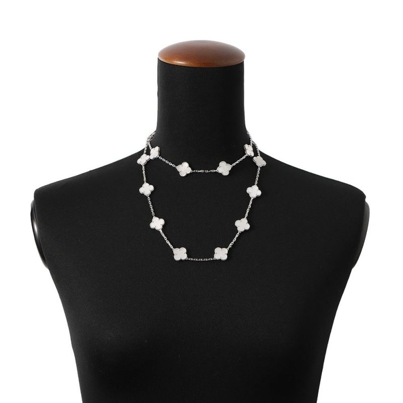 ヴァンクリーフ&アーペル ネックレス ヴィンテージ アルハンブラ 20モチーフK18WG VCARF48800