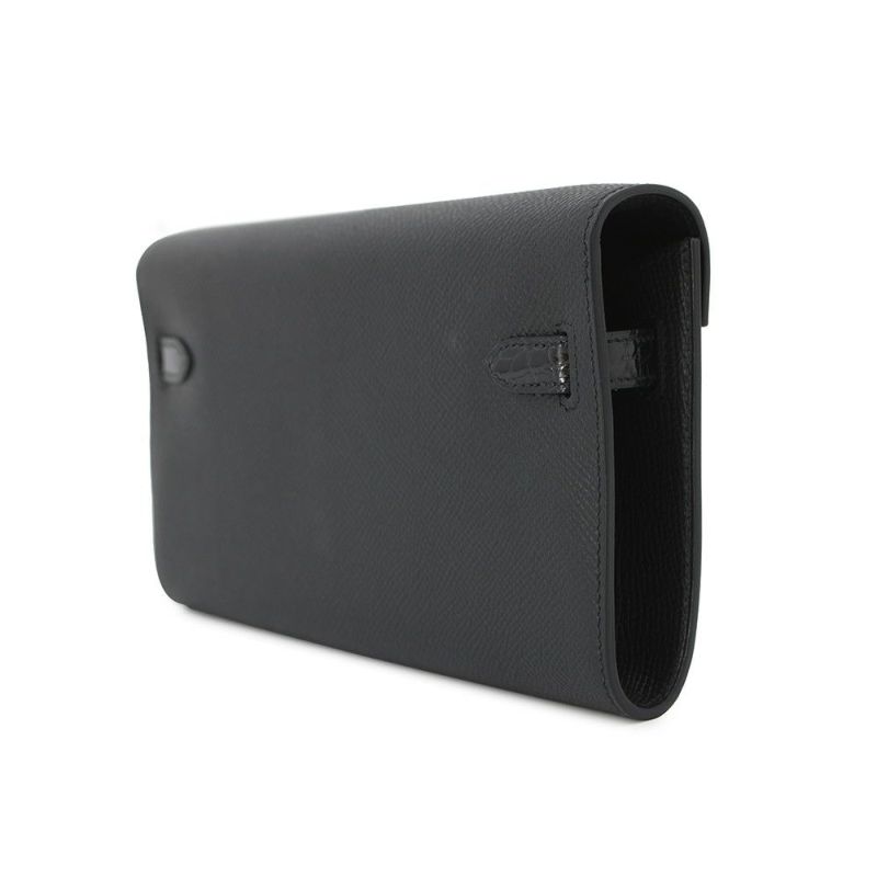 エルメス ケリーウォレット ロング トゥーゴー タッチ ブラック/ゴールド金具 エプソン/アリゲーターシャイン W刻印