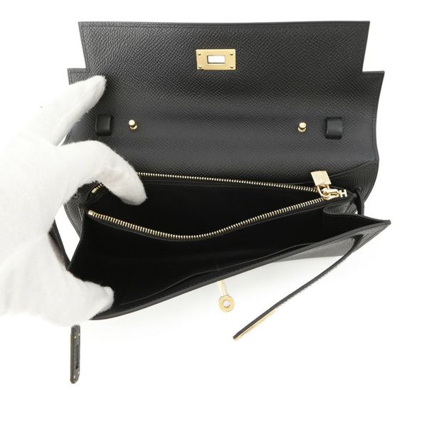 エルメス ケリーウォレット ロング トゥーゴー タッチ ブラック/ゴールド金具 エプソン/アリゲーターシャイン W刻印