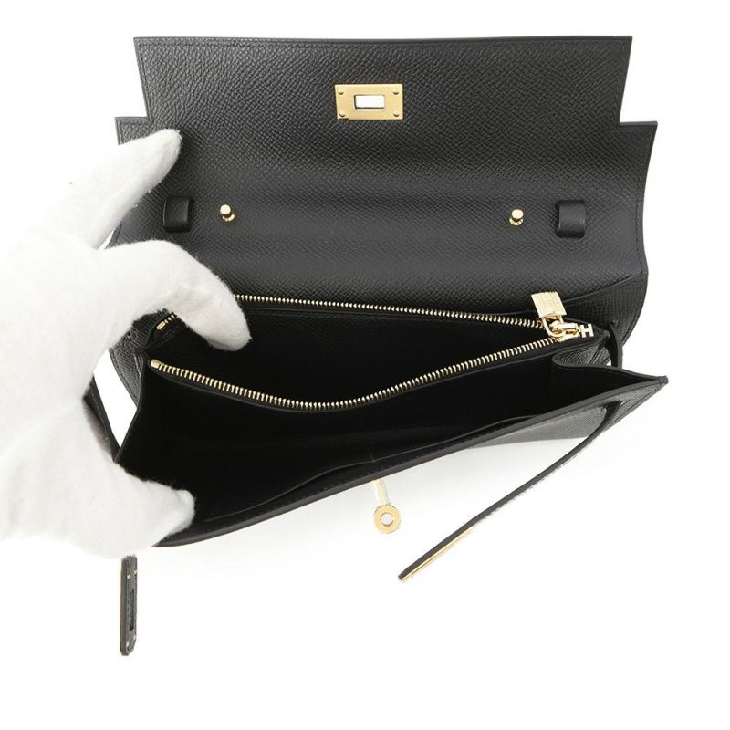 エルメス ケリーウォレット ロング トゥーゴー タッチ ブラック/ゴールド金具 エプソン/アリゲーターシャイン W刻印