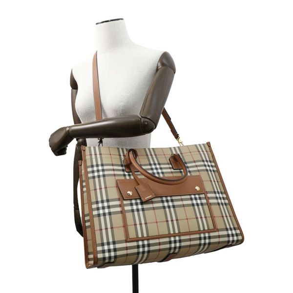 バーバリー トートバッグ フレヤトート ミディアム PVC/レザー 8097568 BURBERRY 2wayショルダーバッグ