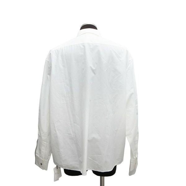 エルメス 長袖シャツ ボクシーフィット ライン セリエボタン メンズサイズ40 HERMES 白