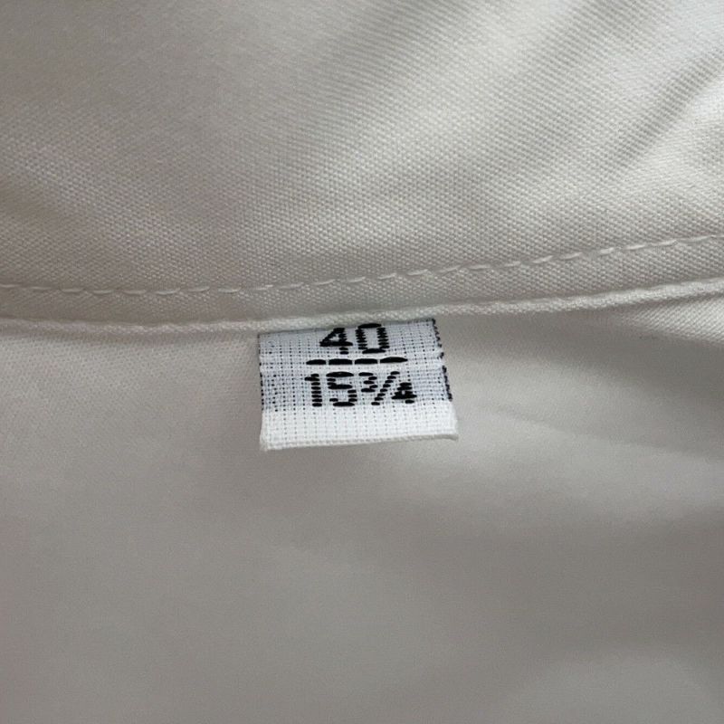 エルメス 長袖シャツ ボクシーフィット ライン セリエボタン メンズサイズ40 HERMES 白