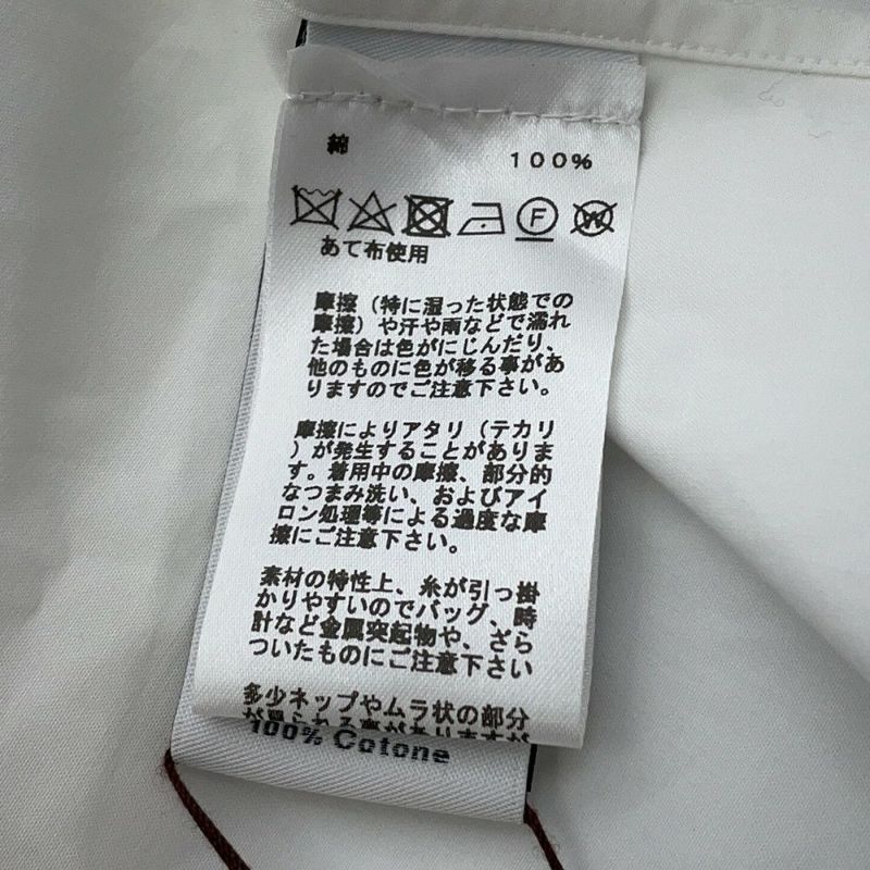 エルメス 長袖シャツ ボクシーフィット ライン セリエボタン メンズサイズ40 HERMES 白