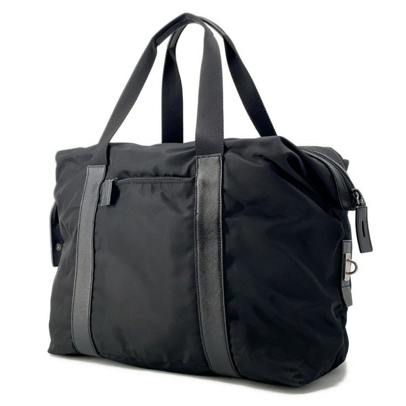 プラダ トートバッグ ナイロン 三角ロゴ レザー PRADA ショルダーバッグ 黒