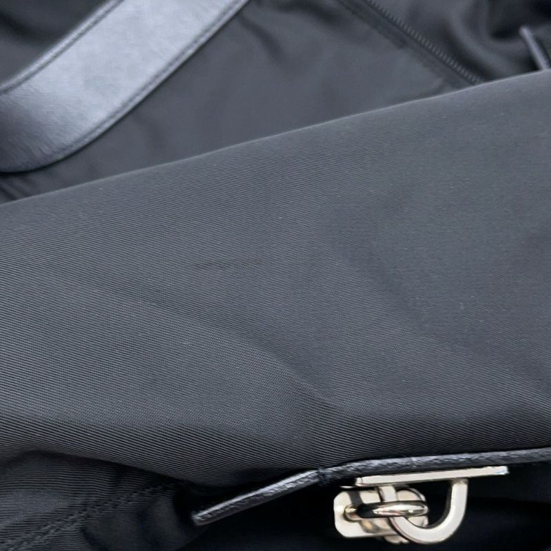 プラダ トートバッグ ナイロン 三角ロゴ レザー PRADA ショルダーバッグ 黒