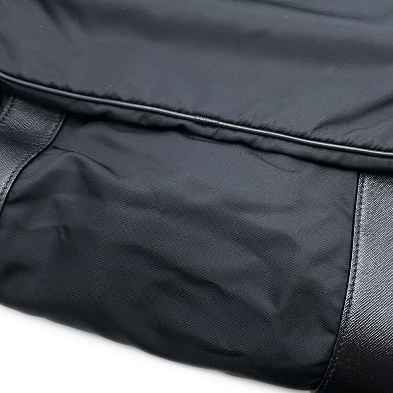 プラダ トートバッグ ナイロン 三角ロゴ レザー PRADA ショルダーバッグ 黒
