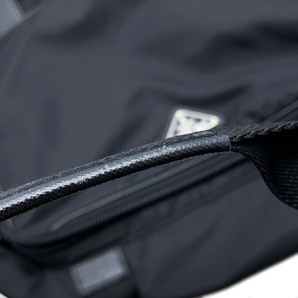 プラダ トートバッグ ナイロン 三角ロゴ レザー PRADA ショルダーバッグ 黒