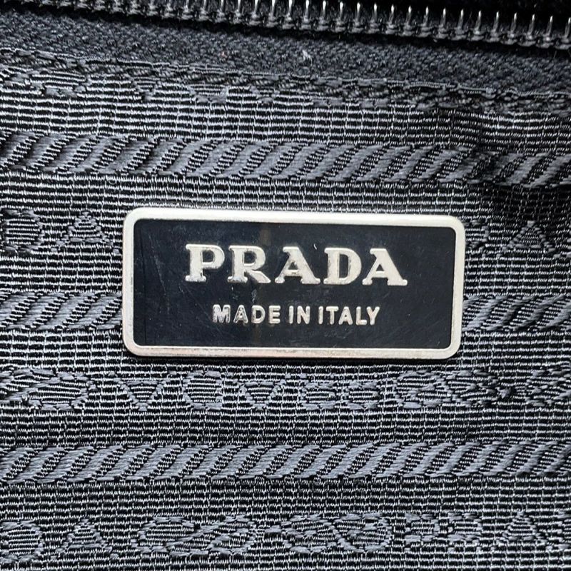 プラダ トートバッグ ナイロン 三角ロゴ レザー PRADA ショルダーバッグ 黒