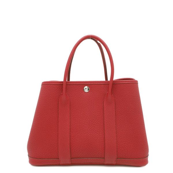 エルメス トートバッグ ガーデンパーティTPM ルージュピマン/シルバー金具 ネゴンダ T刻印