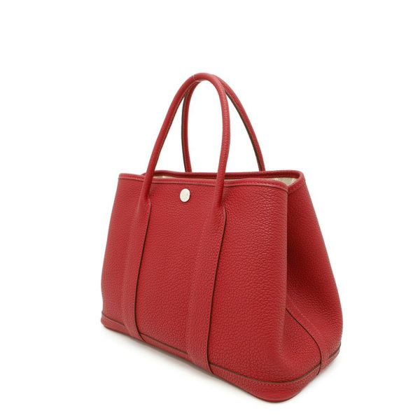 エルメス トートバッグ ガーデンパーティTPM ルージュピマン/シルバー金具 ネゴンダ T刻印