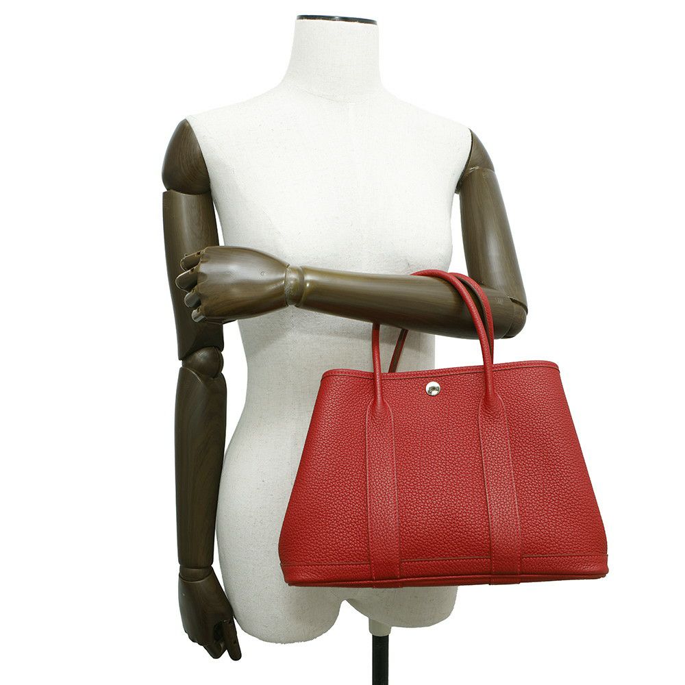 エルメス トートバッグ ガーデンパーティTPM ルージュピマン/シルバー金具 ネゴンダ T刻印