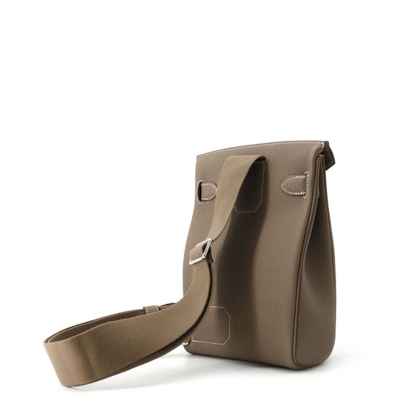 エルメス ボディバッグ ケリー アッカドPM エトゥープ/シルバー金具 トゴ K刻印 メンズ