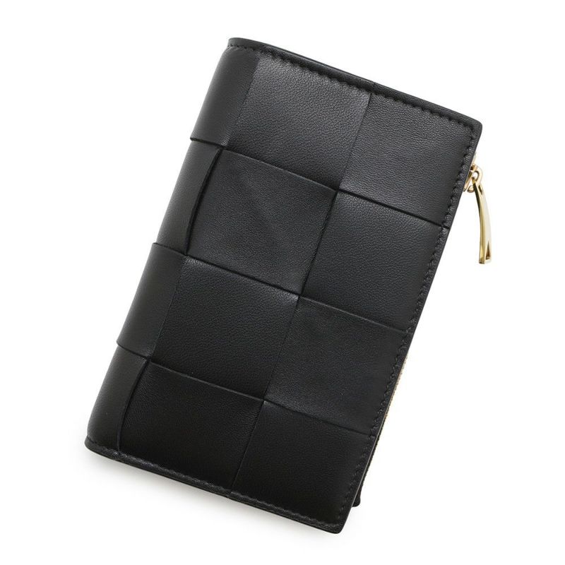 ボッテガヴェネタ 二つ折り財布 マキシ イントレチャート 667130 BOTTEGA VENETA 黒