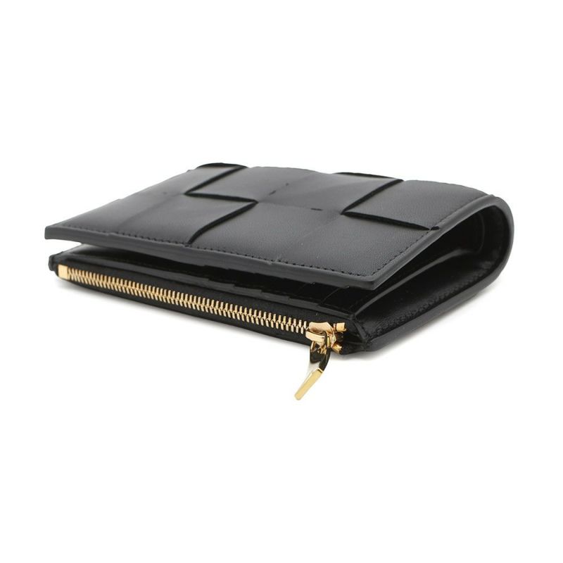 ボッテガヴェネタ 二つ折り財布 マキシ イントレチャート 667130 BOTTEGA VENETA 黒