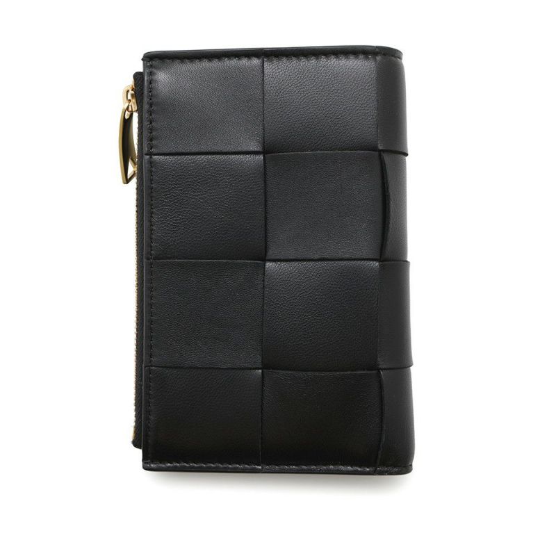 ボッテガヴェネタ 二つ折り財布 マキシ イントレチャート 667130 BOTTEGA VENETA 黒