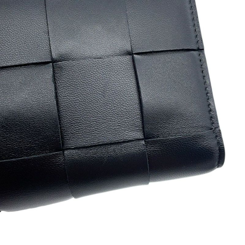 ボッテガヴェネタ 二つ折り財布 マキシ イントレチャート 667130 BOTTEGA VENETA 黒