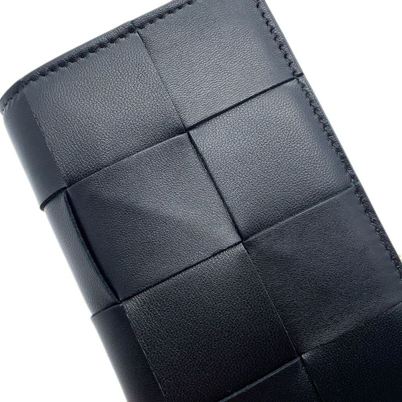 ボッテガヴェネタ 二つ折り財布 マキシ イントレチャート 667130 BOTTEGA VENETA 黒