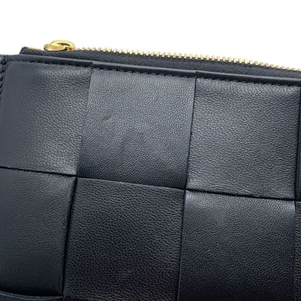 ボッテガヴェネタ 二つ折り財布 マキシ イントレチャート 667130 BOTTEGA VENETA 黒