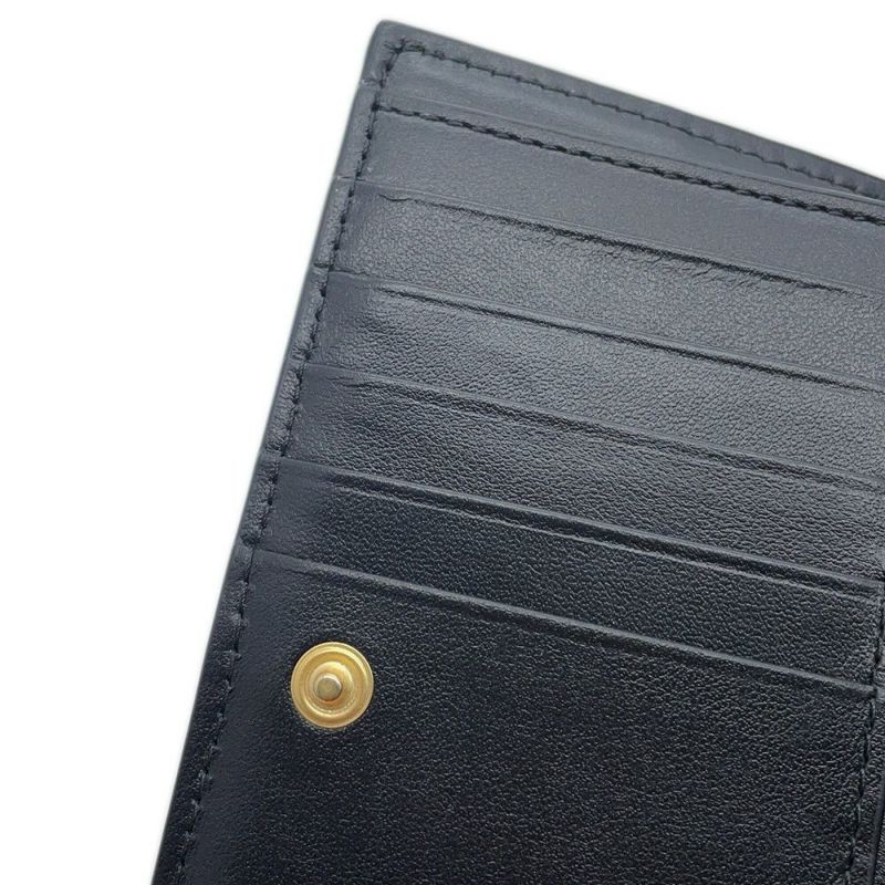 ボッテガヴェネタ 二つ折り財布 マキシ イントレチャート 667130 BOTTEGA VENETA 黒