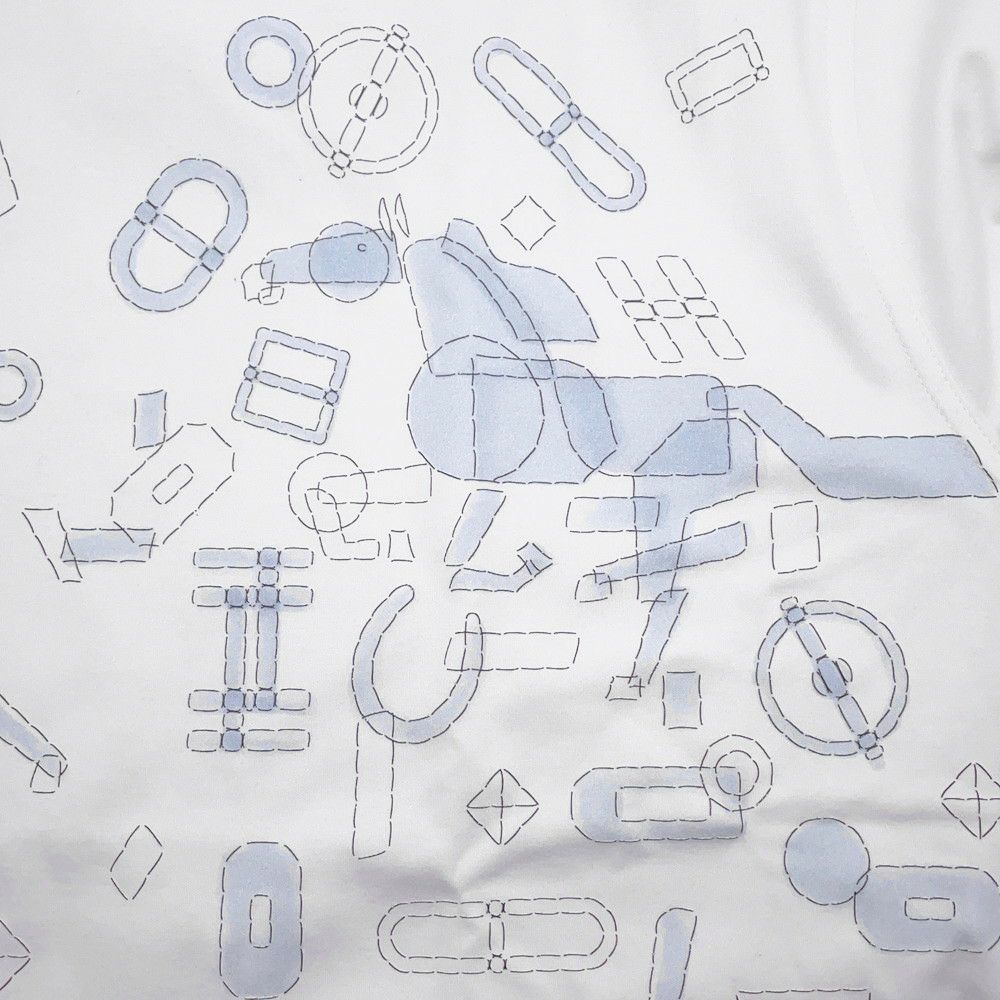 エルメス Tシャツ フラグメント・エクエストレス Fragments Equestres メンズサイズS HERMES トップス 白