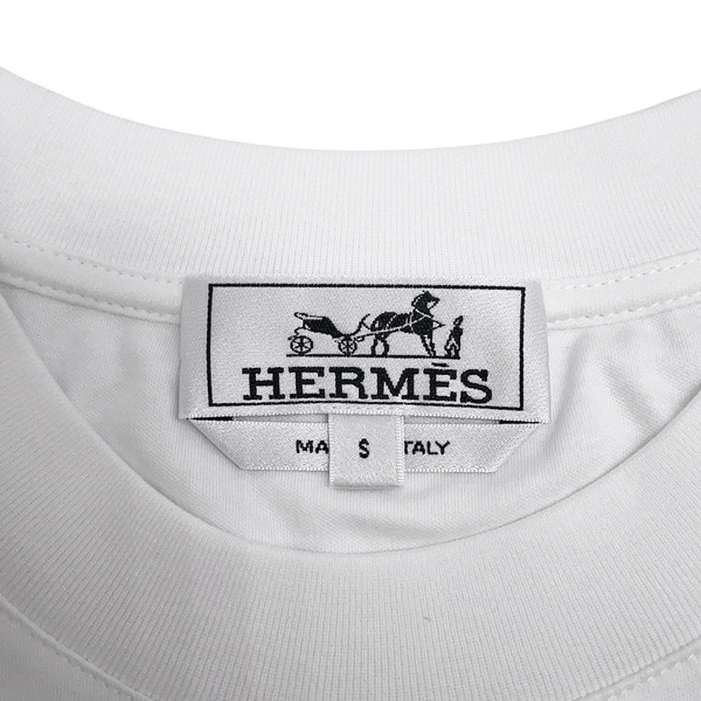 エルメス Tシャツ フラグメント・エクエストレス Fragments Equestres メンズサイズS HERMES トップス 白