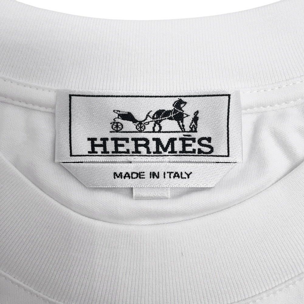 エルメス Tシャツ フラグメント・エクエストレス Fragments Equestres メンズサイズS HERMES トップス 白
